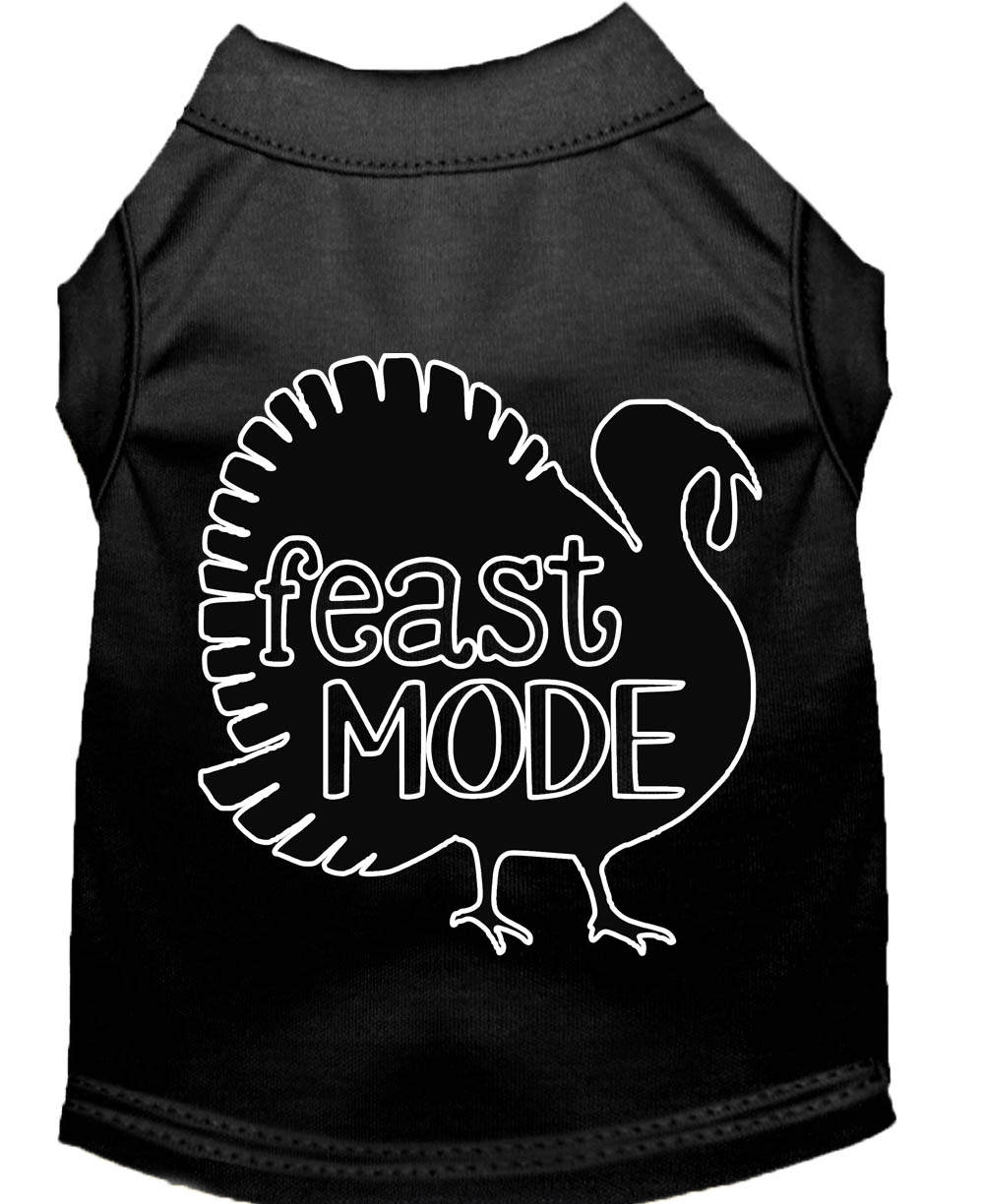 Feast Mode Screen Print Dog Shirt Black Lg